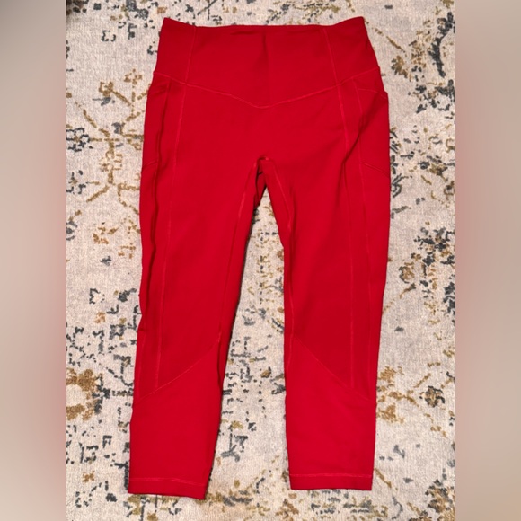 Lululemon All The Right Places Crop II *23", Dark Red | Sz 12 - Picture 3 of 9